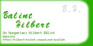 balint hilbert business card