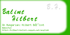 balint hilbert business card